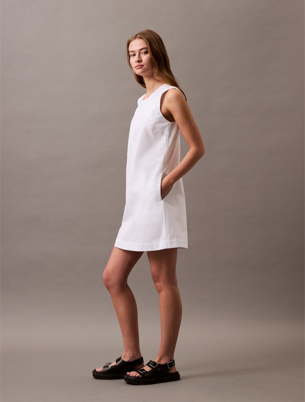 Sleeveless Cotton Poplin Mini Dress