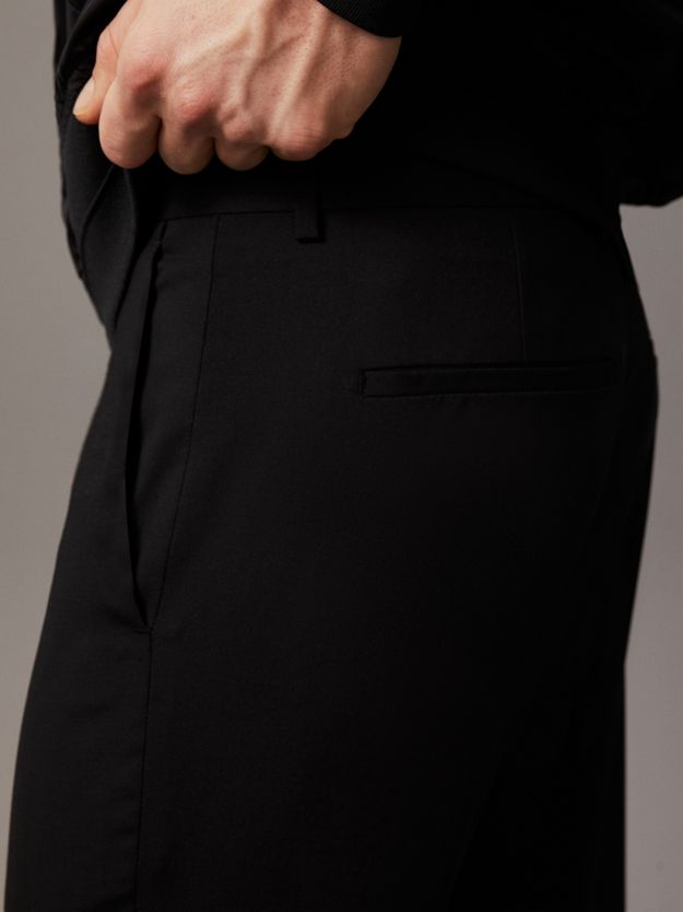 Slim Wool Stretch Suit Trousers