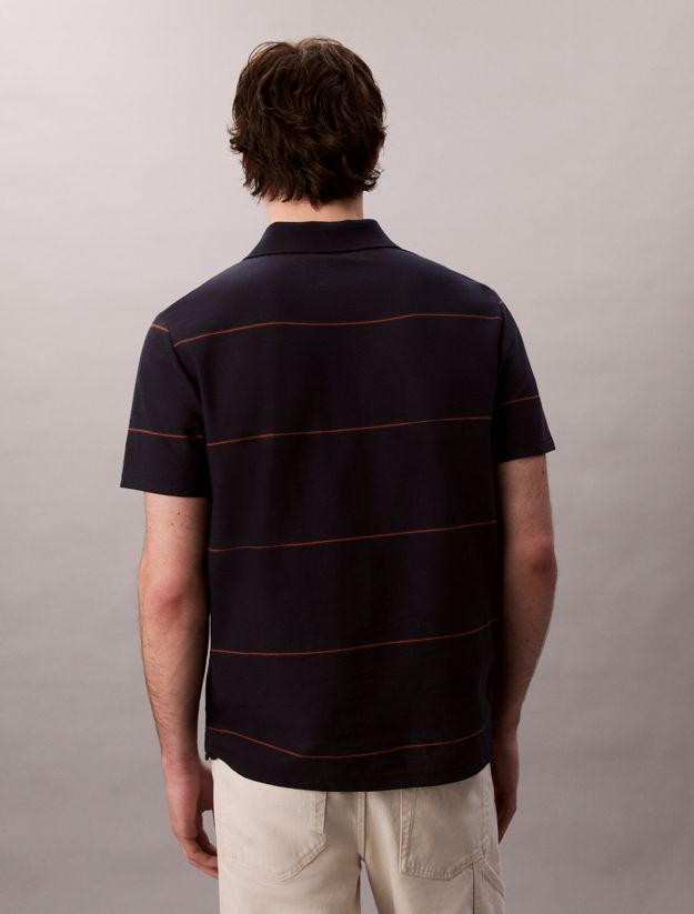Textured Stripe Easy Polo Shirt