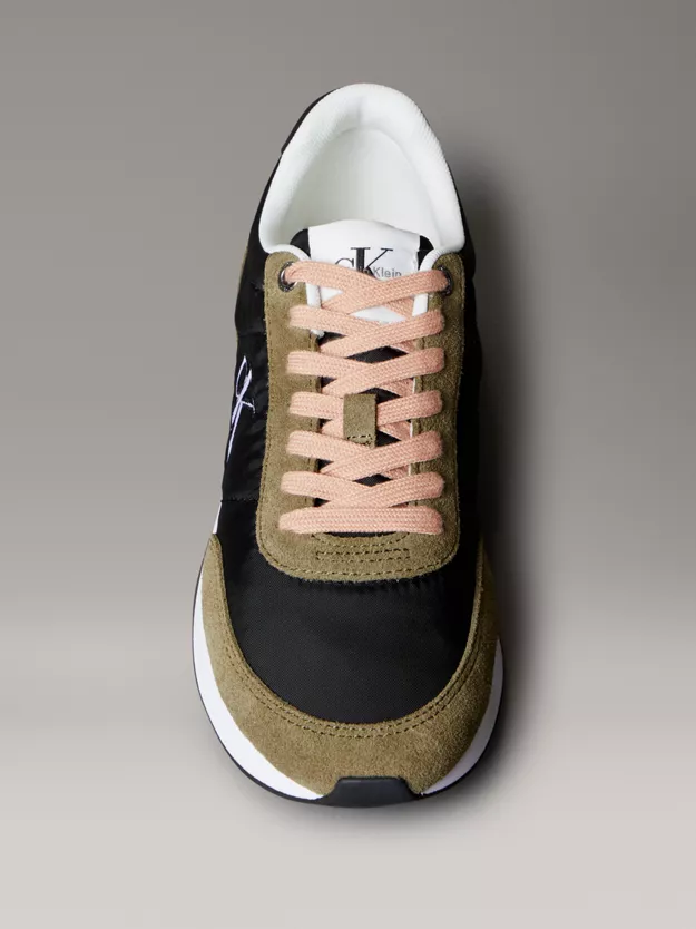 Suede Mix Signature Logo Runner Trainers