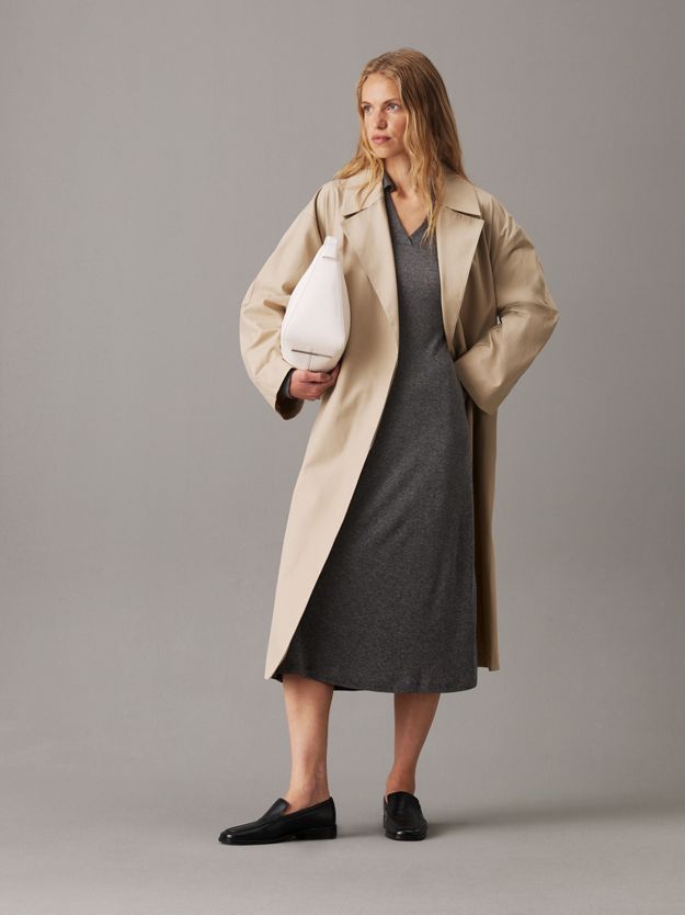 Slim Wool Lyocell Polo Dress