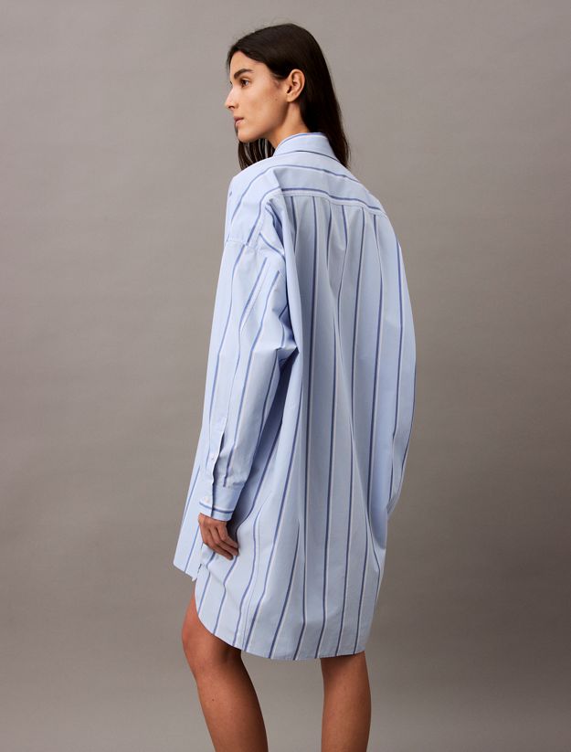 Relaxed Striped Cotton Shirt Dress