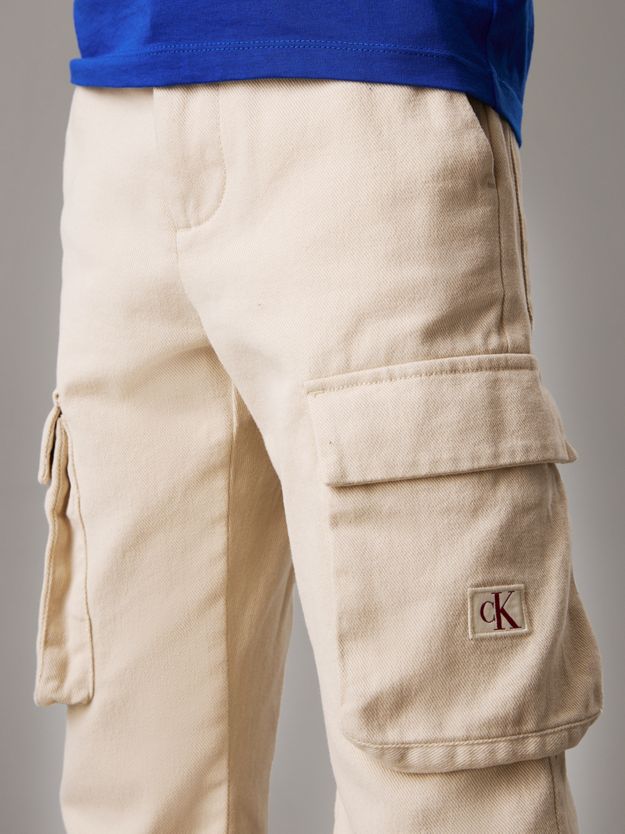 Wide Twill Cargo Trousers