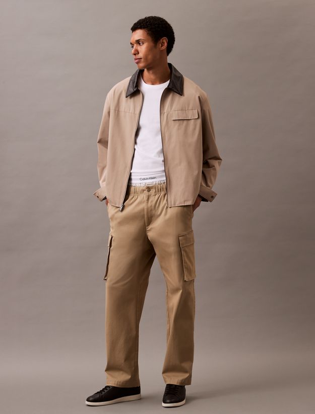 Cotton Stretch Straight Fit Cargo Trousers