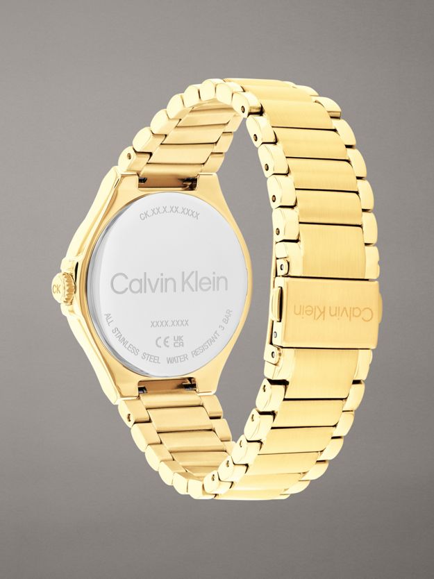 Gold Plated Steel Crystal Watch