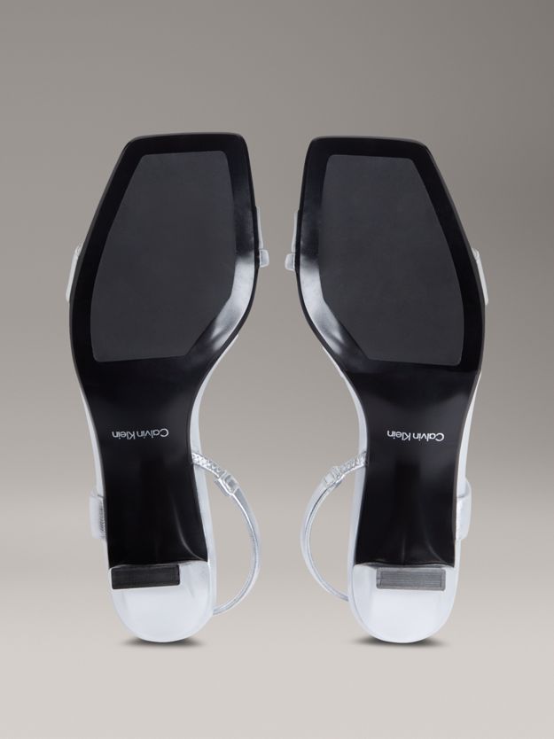 Metallic Leather Heeled Sandals