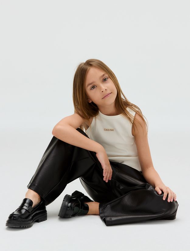 Wide Faux Leather Trousers
