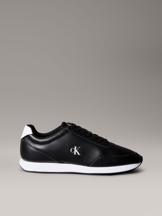 Leather Signature Logo Runner Trainers
