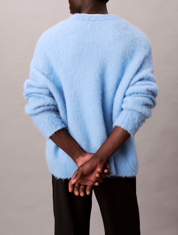 Brushed Alpaca Wool Blend Monogram Logo Sweater