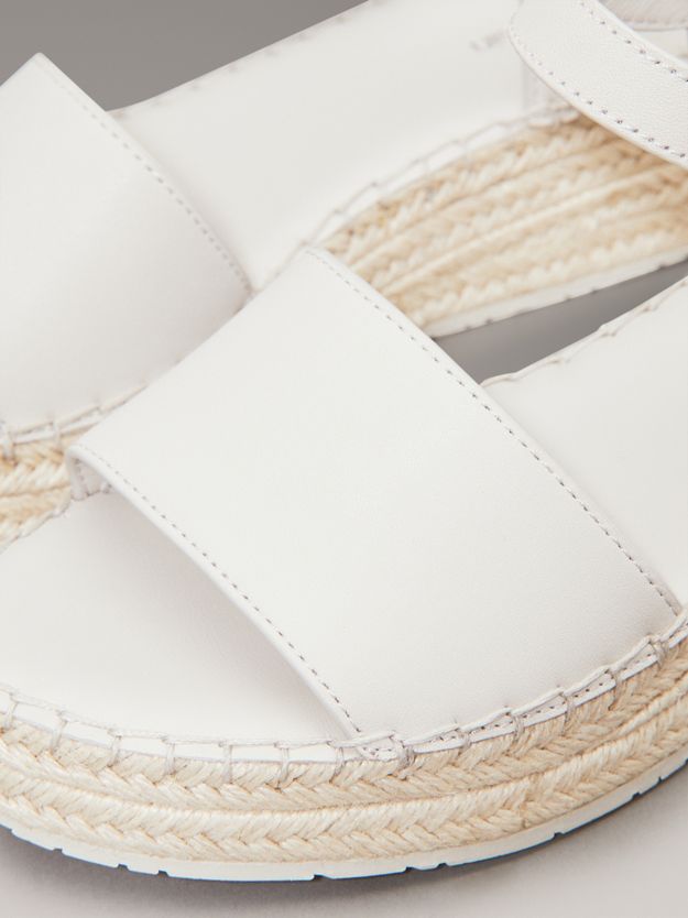 Leather Espadrille Platform Sandals