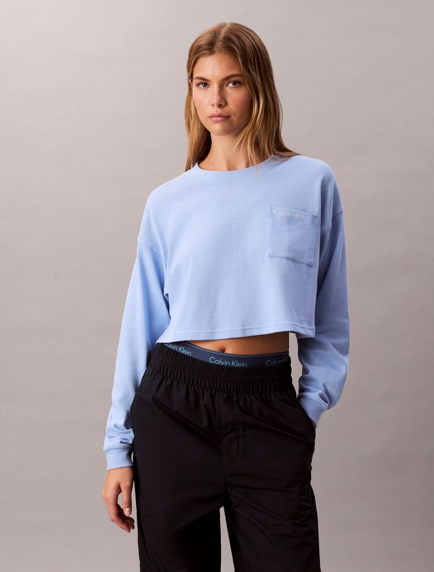 Logo Cotton Jersey Cropped Lounge Top