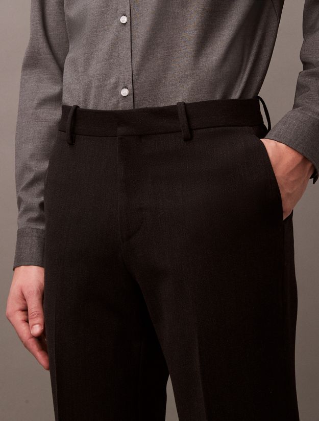 Slim Wool Gabardine Trousers