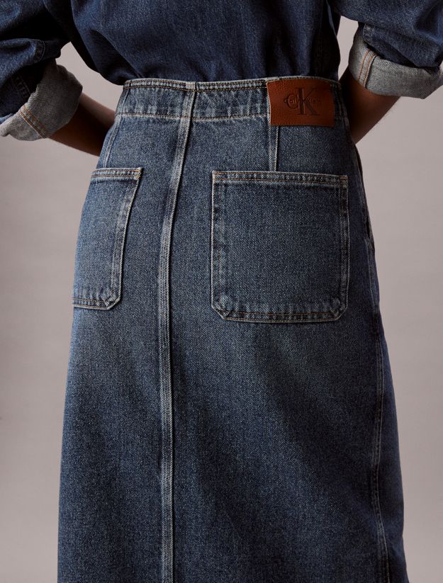 Denim Carpenter Maxi Skirt
