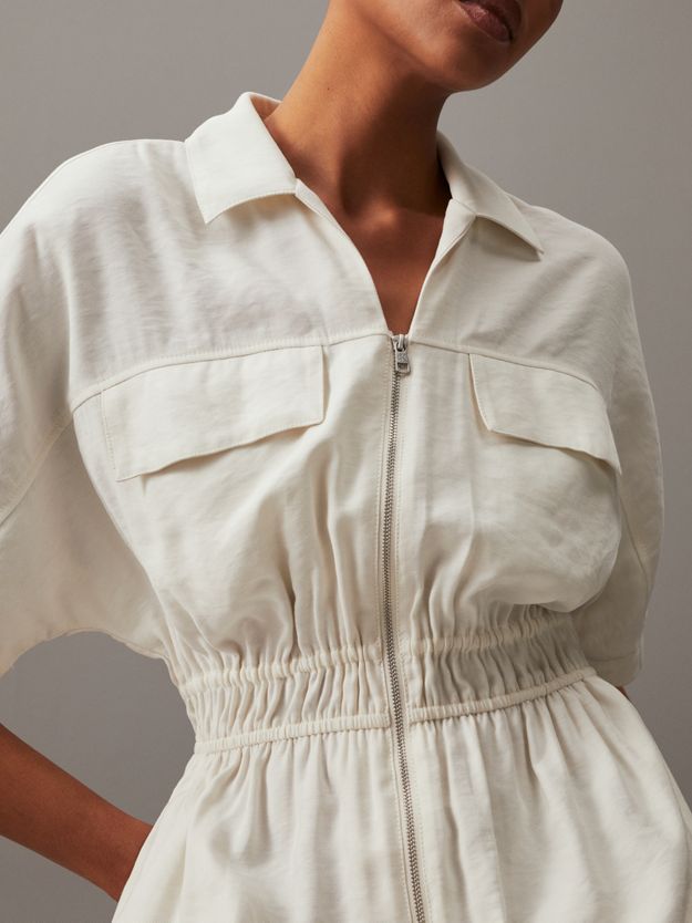 Soft Twill Zip-Through Dress