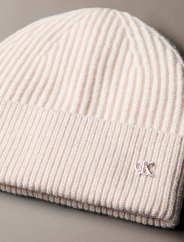 Wool Blend Signature Logo Beanie