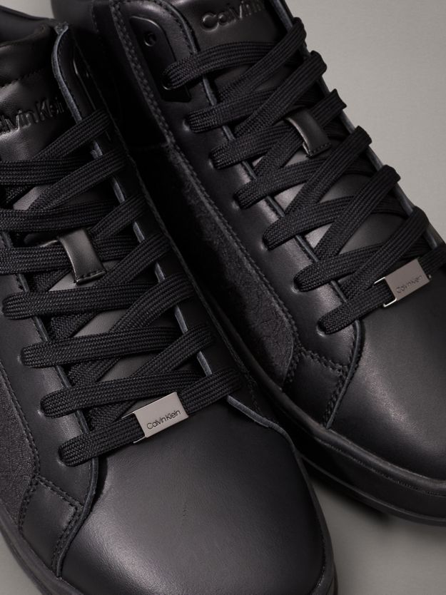 Leather High-Top Logo Trainers