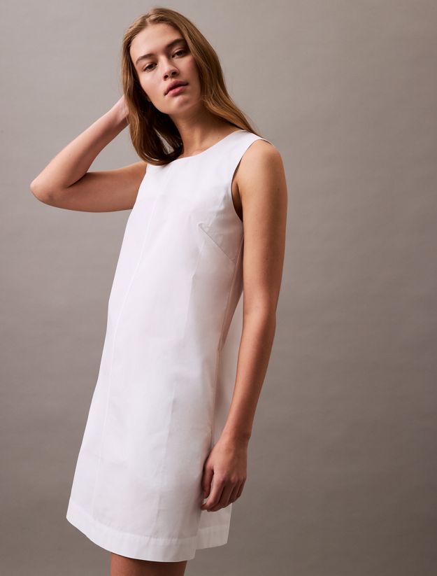 Sleeveless Cotton Poplin Mini Dress
