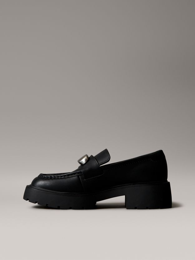 Leather Chunky Apron Toe Loafers