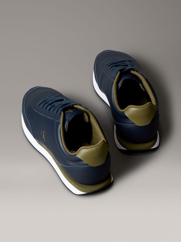 Leather Signature Logo Runner Trainers