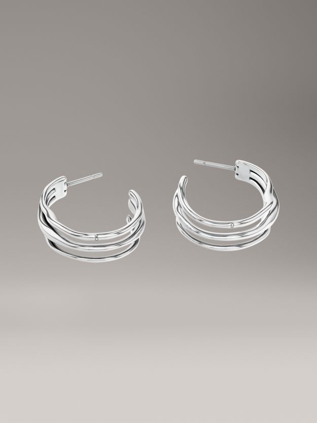 Sculptural Stainless Steel Hoop Earrings