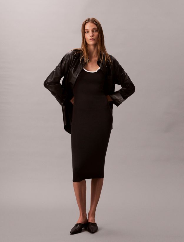 Slim Cotton Knit Sleeveless Dress