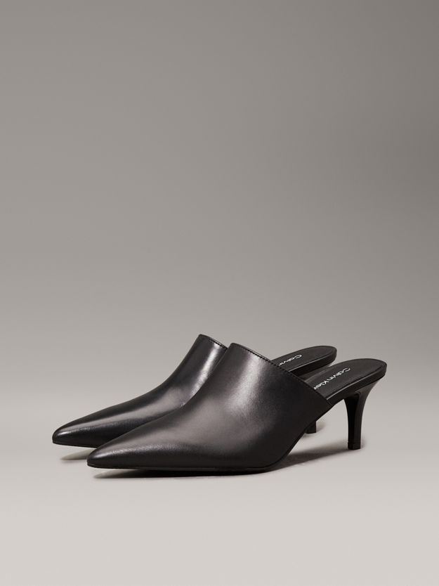 Leather Stiletto Mules