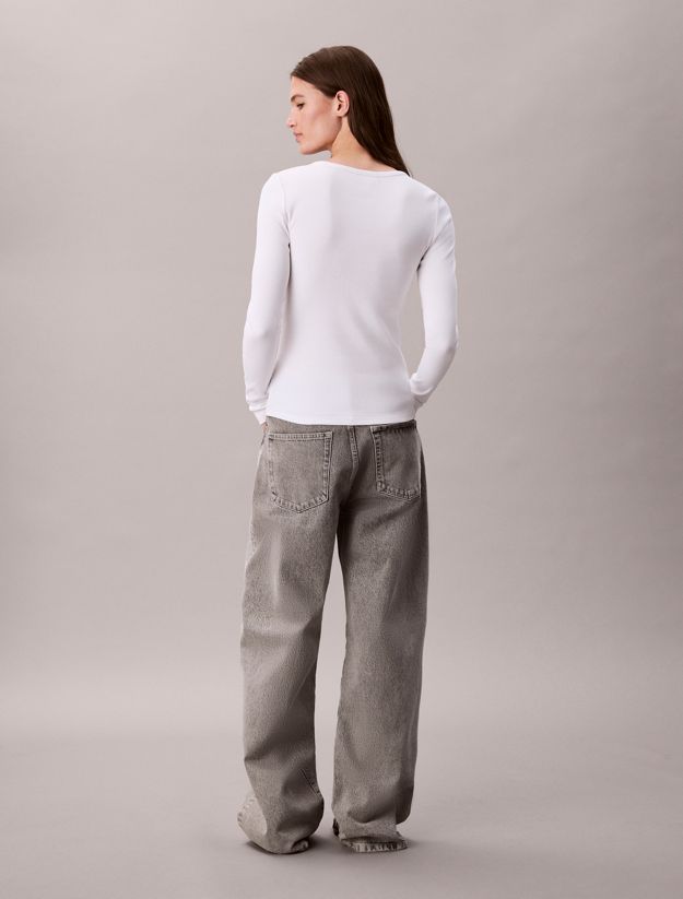 Ribbed Cotton Long Sleeve Top