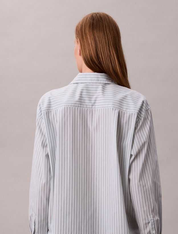 Cotton Poplin Striped Shirt