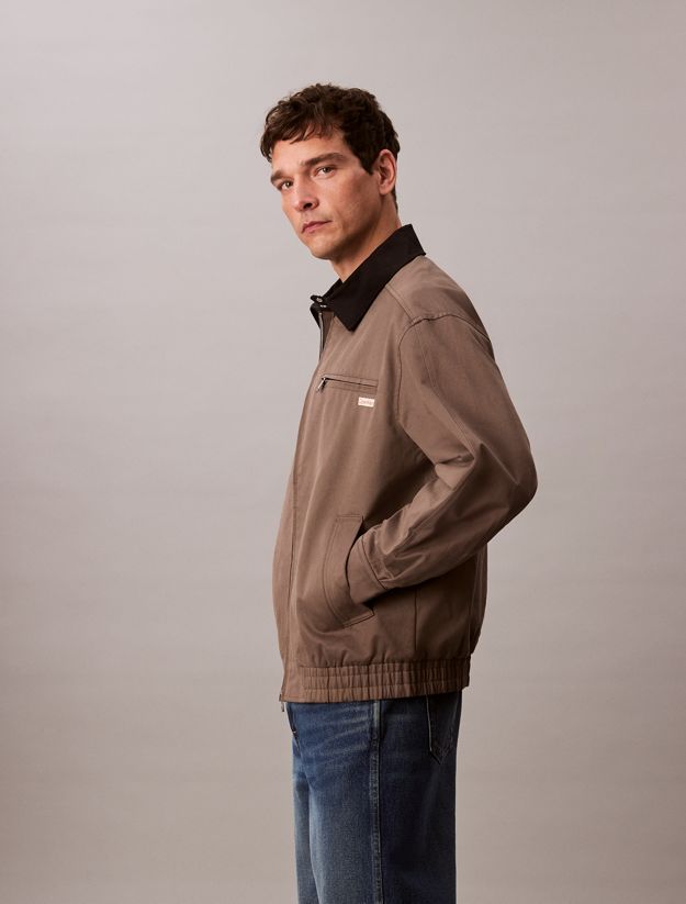 Relaxed Cotton Twill Blouson Jacket