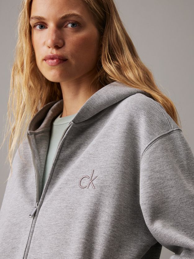 Relaxed Viscose Zip Up Hoodie