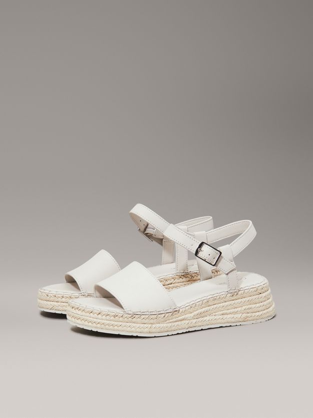 Leather Espadrille Platform Sandals