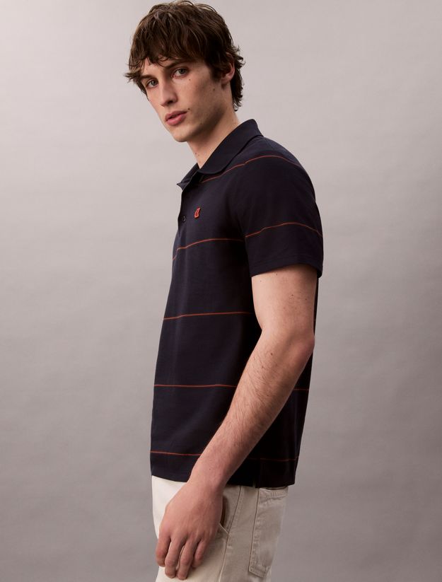 Textured Stripe Easy Polo Shirt