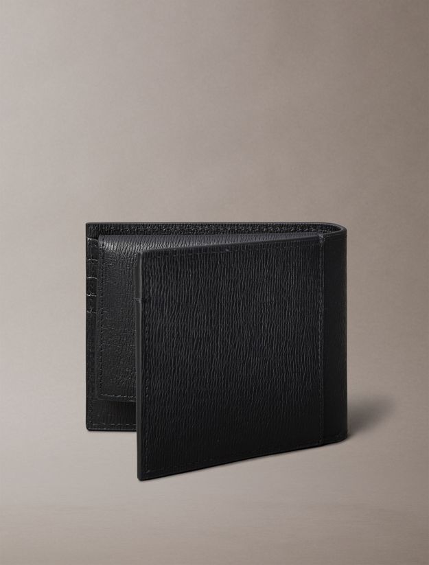 Saffiano Leather Bifold Wallet with Coin Pouch