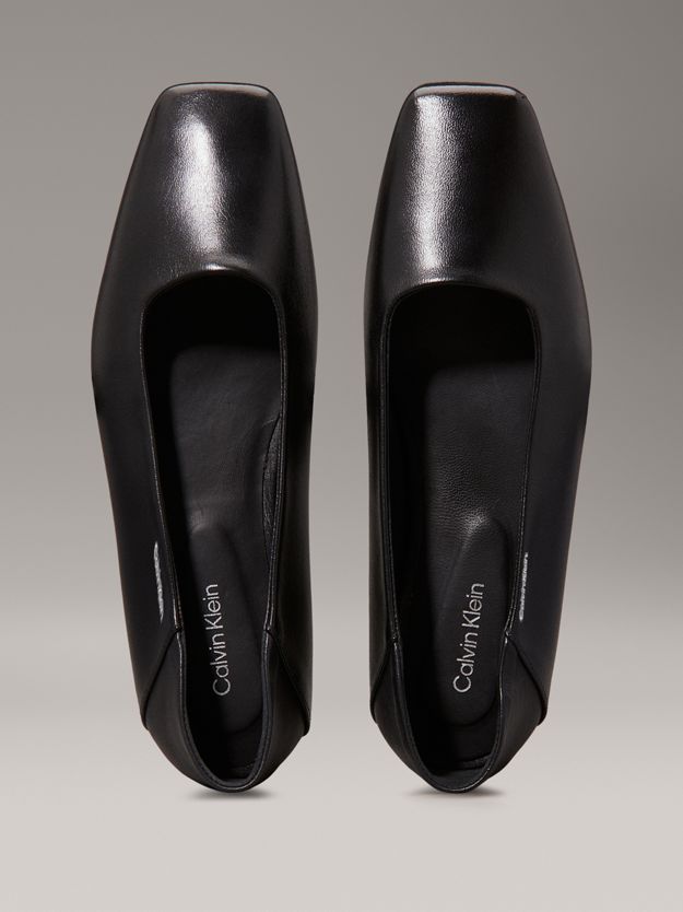 Leather Square Toe Ballerinas