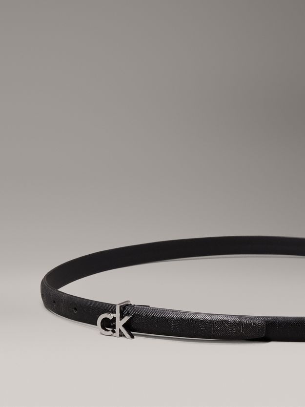 Slim Leather Logo Belt