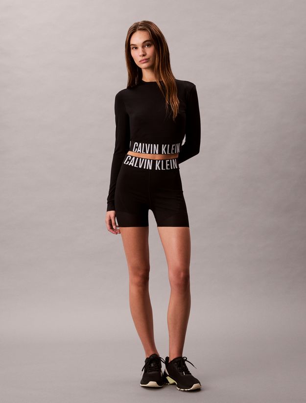 Cropped Open-Back Long Sleeve Gym T-shirt