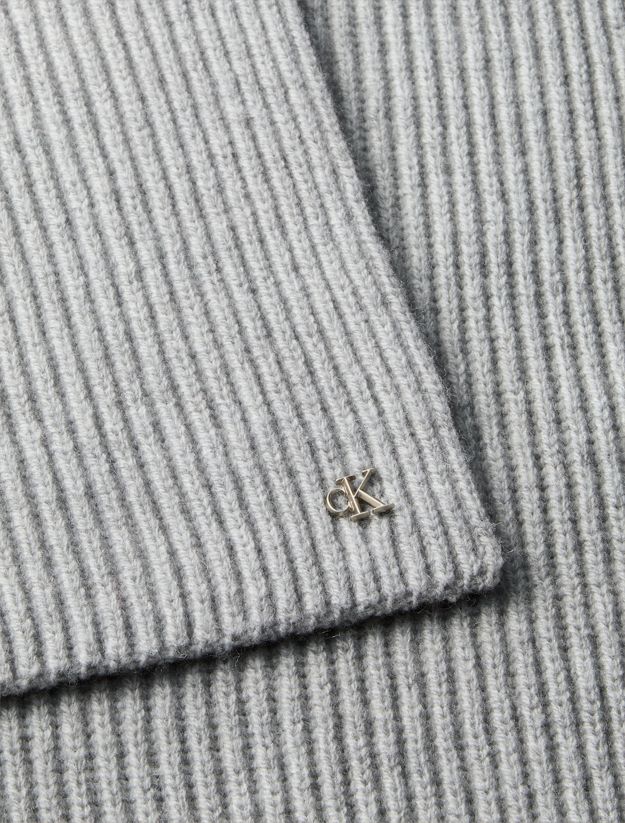 Wool Blend Signature Logo Scarf