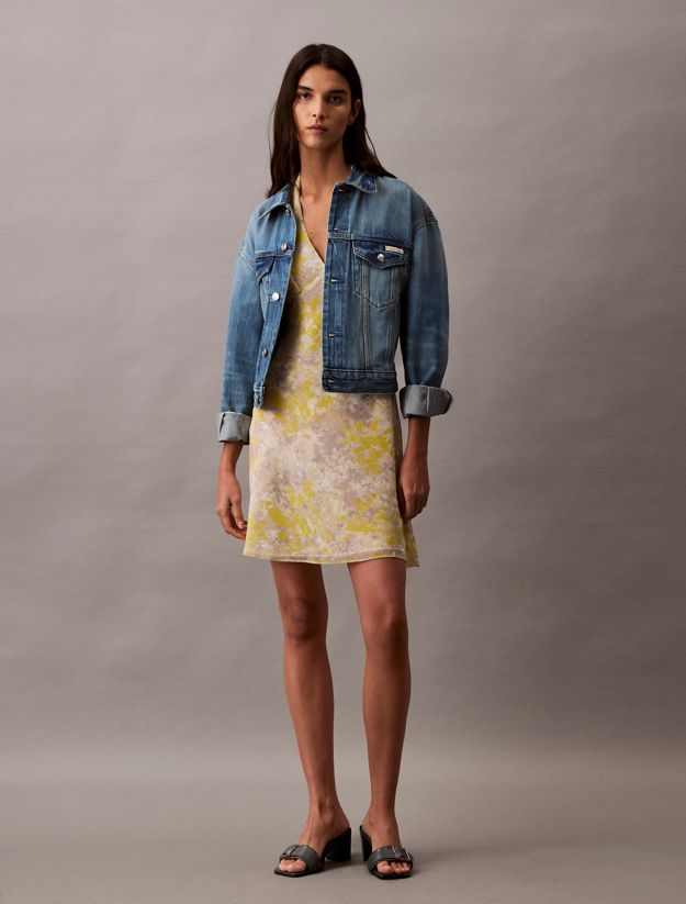 Printed Georgette Halter Neck Dress