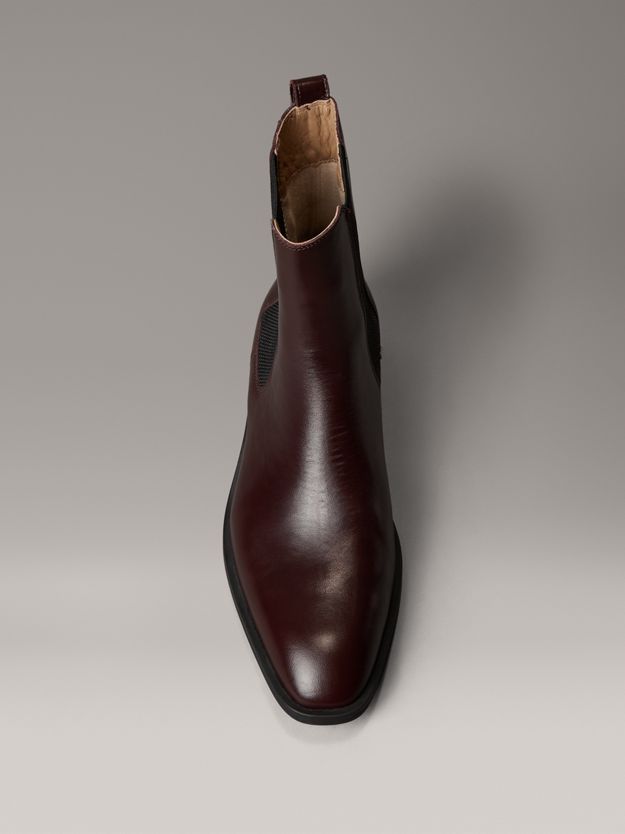 Leather Almond Toe Chelsea Boots