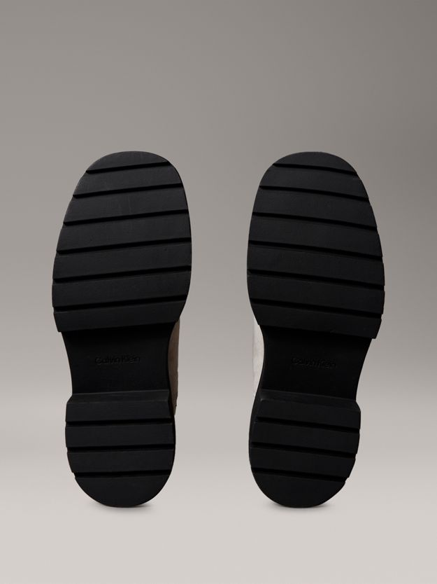 Leather Chunky Square Toe Chelsea Boots