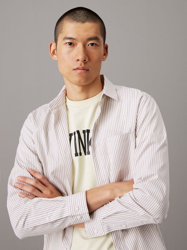 Poplin Stretch Striped Shirt