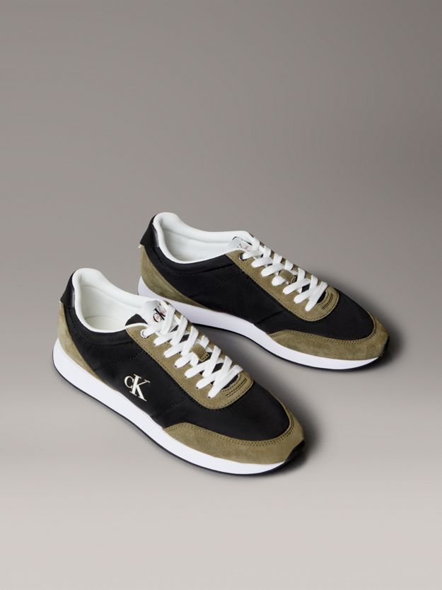 Suede Mix Signature Logo Runner Trainers