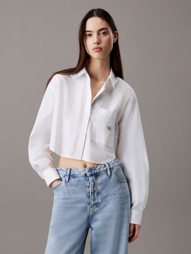 Cropped Cotton Poplin Shirt