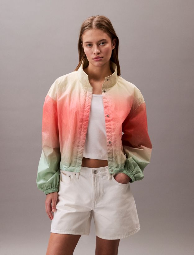 Cropped Ombre Nylon Jacket
