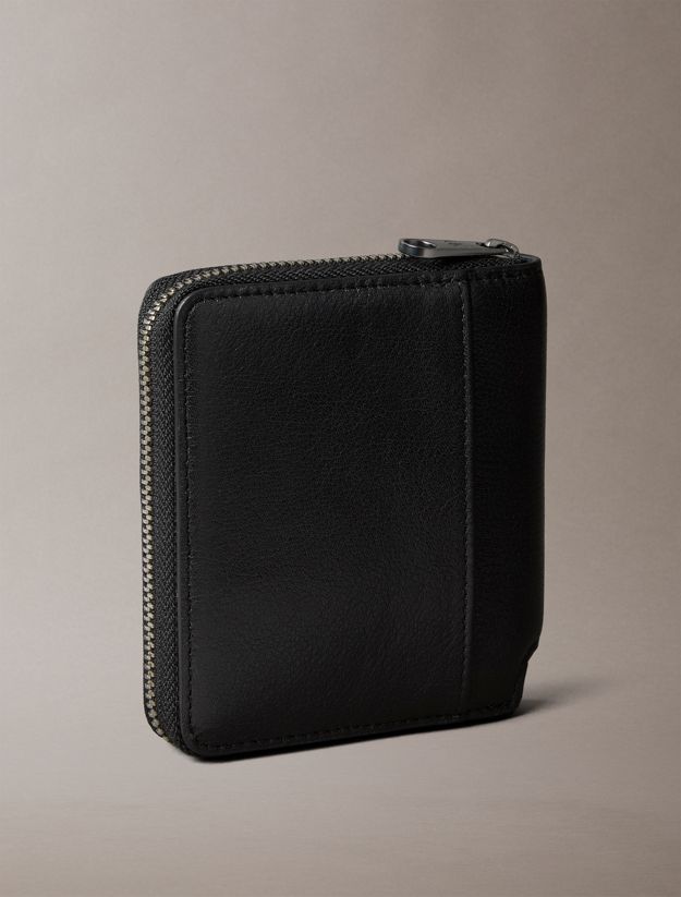 Leather Zip Bifold Wallet