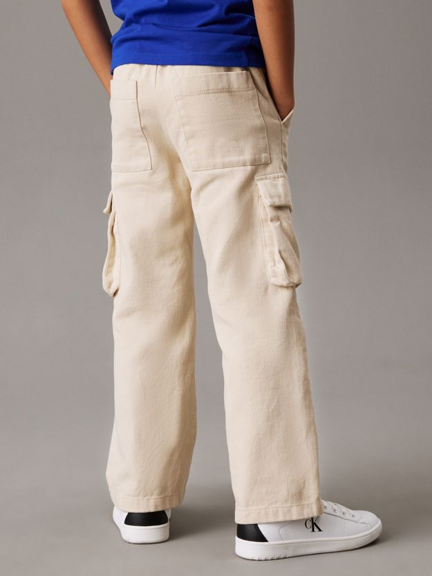 Wide Twill Cargo Trousers