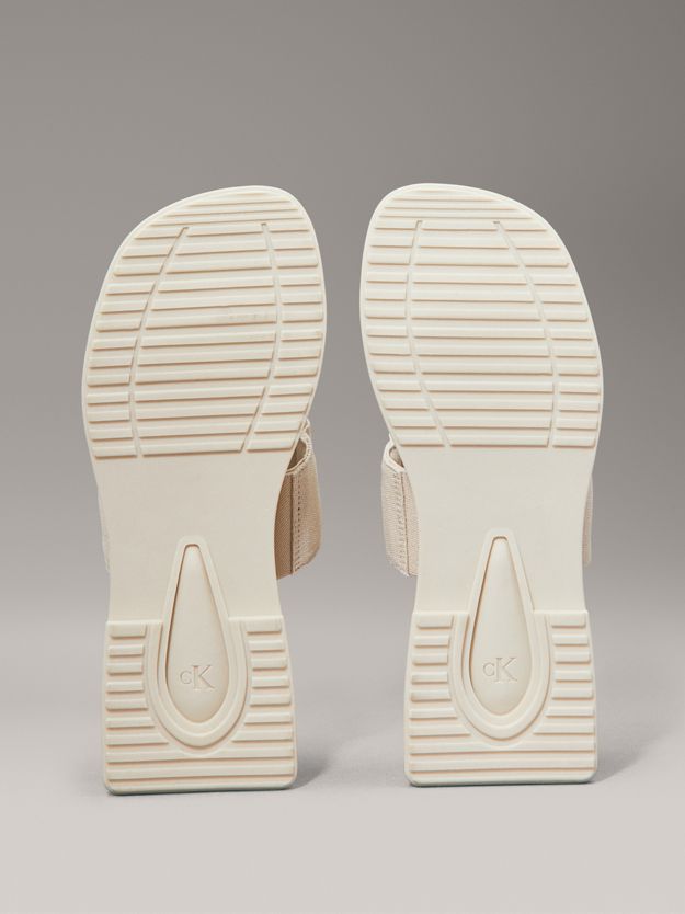 Canvas Square Platform Sandals