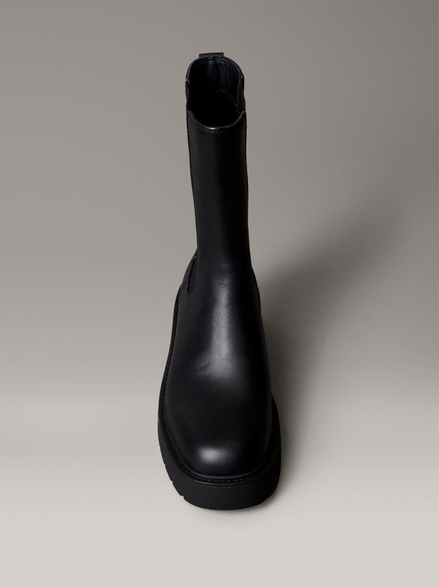 Leather Tall Chunky Chelsea Boots