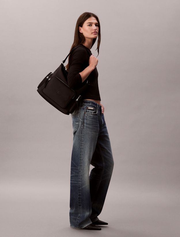 Soft Satin Nylon Satchel Handbag