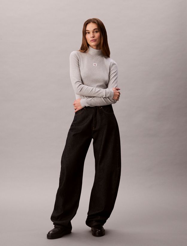 Ribbed Cotton Turtleneck Top